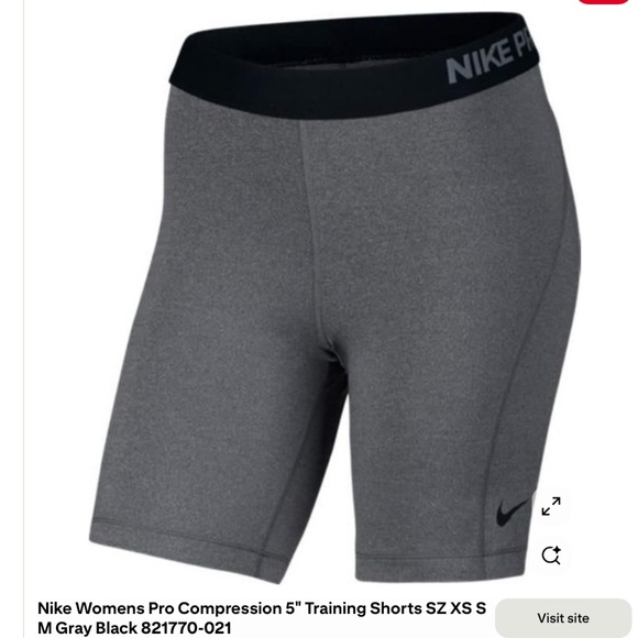 Nike Women's Pro Compression Training Shorts Gray Sz Small - Picture 1 of 10